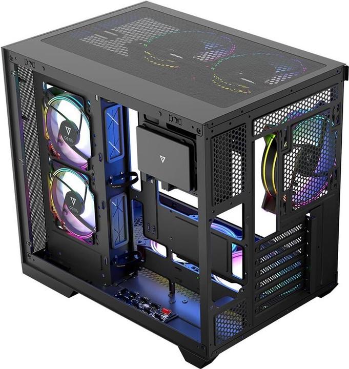 Produktbild Modecom Obudowa Volcano Panorama Apex ARGB 7F czarna (AT-PANORAMA-7F-ARGB-10-000000-0002) (ITX, ATX, mATX)