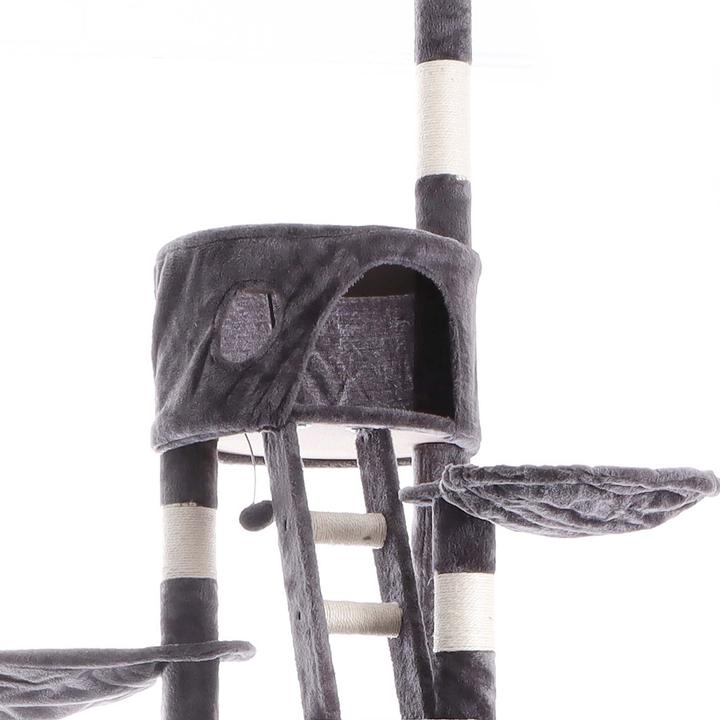 Produktbild Wiltec Kratzbaum 240–260cm Katzenkratzbaum deckenhoch Kletterbaum (260 cm, Dunkelgrau)