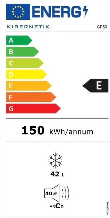 Label énergétique Kibernetik Congélateur GF50 (Autonome, 42 l)