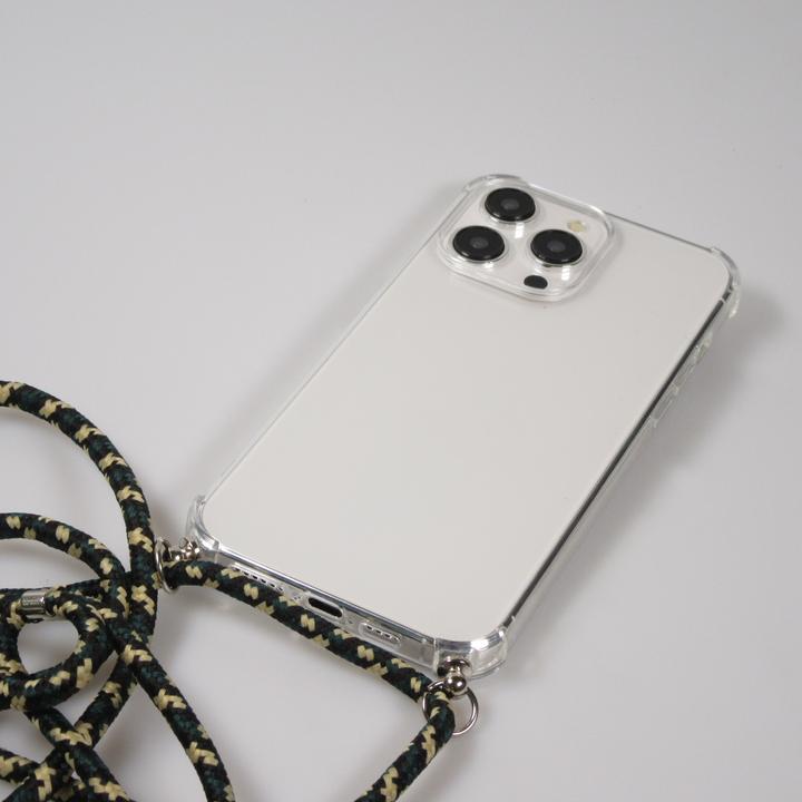 Produktbild PhoneLook Hülle Gummi transparent bumper mit Seil Grün / gold (Apple iPhone 16 Pro Max)