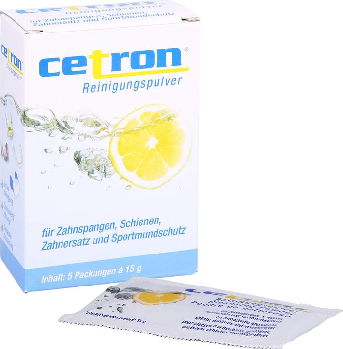 Produktbild Scheu-Dental cetron Reinigungspulver für Zahnspangen, Schienen, Zahnersatz und Sportmundschutz, 5 St. Beutel