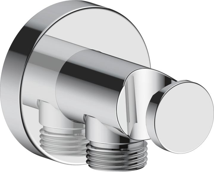 Duravit Coude de raccordement mural rosace ronde, avec support de douche chromé