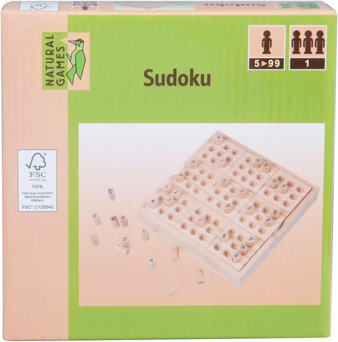 Natural games NG Sudoku 14x14x2,5cm (Français, Allemand, Anglais, Italien)