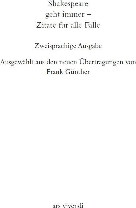 Immagine prodotto Shakespeare geht immer - Zitate für alle Fälle - zweisprachige Ausgabe (Tedesco, 2022)