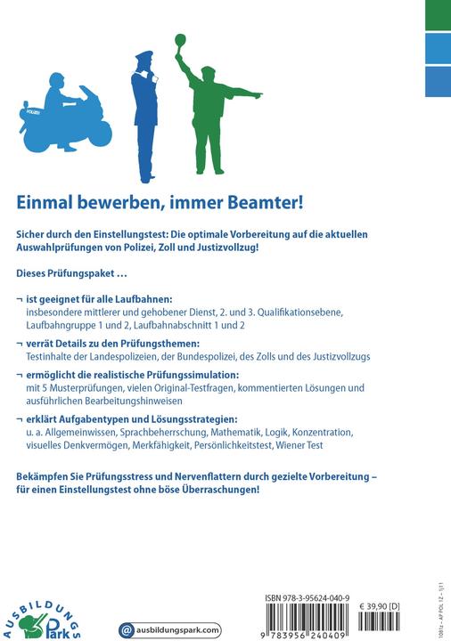 Image du produit Der Einstellungstest / Eignungstest zur Ausbildung bei Polizei und Zoll (Allemand, Marcus Mery, Kurt Guth, 2022)