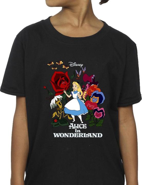 Image du produit Disney T-shirt en coton pour filles Alice au pays des merveilles avec fleurs (152, 158)