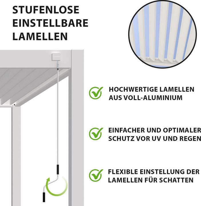 Actual product image Weide Wall pergola Deluxe Plus 3.6x5.3m White (360 cm, 530 cm)