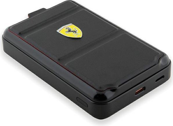 Actual product image Ferrari Powerbank Bezprzewodowy 15W FEPB10MSPLEK 10000 mAh z funkcją standu czarny/black Metal Logo (10000 mAh, 15 W)