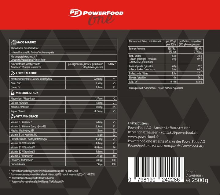 Actual product image PowerFood One Mass Builder (Strawberry cream, 1 pcs., 2760 g)