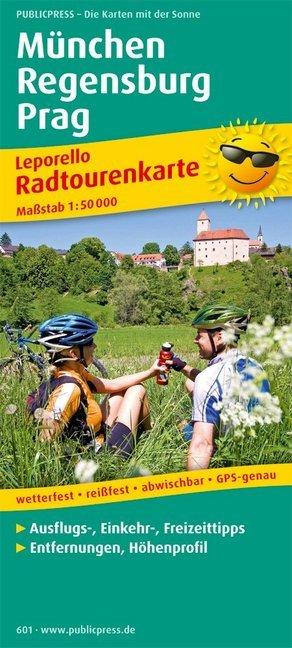 Produktbild München - Regensburg - Prag 1 : 50 000. Radwanderkarte
