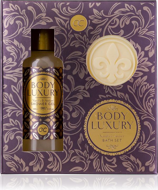 Produktbild Accentra Badeset BODY LUXURY in Geschenkbox, inkl. 100ml Duschgel, 45g Seife, Duft: Vanilla & Amber, Farbe: g (Körperpflegeset)