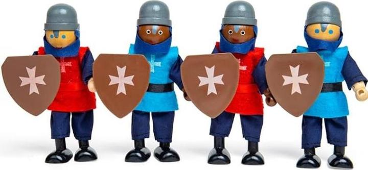 Actual product image Bigjigs Medieval knights made of wood, 4 pieces.