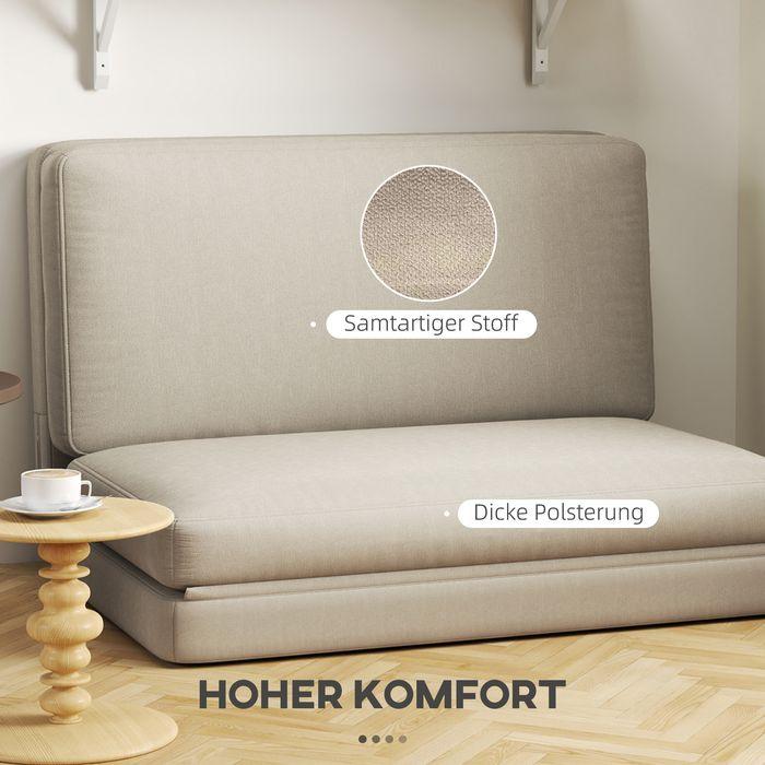 Immagine prodotto Swisshandel24 Bodensofa 3-in-1 Klappbar Schlafsofa mit Samtoptik, bis 240kg, beige
