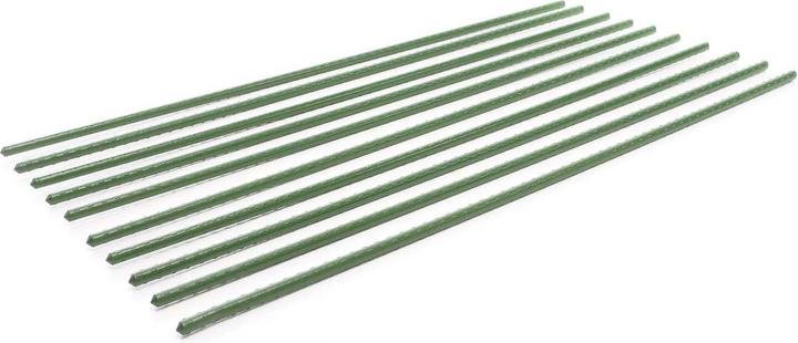 Actual product image Wiltec Toboli 10x plant sticks green 120cm Ø11mm trellis metal plastic tomato stake (120 cm, 1.10 cm)