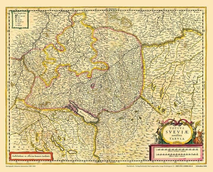 Produktbild Historische Karte: Schwaben 1636 (gerollt)