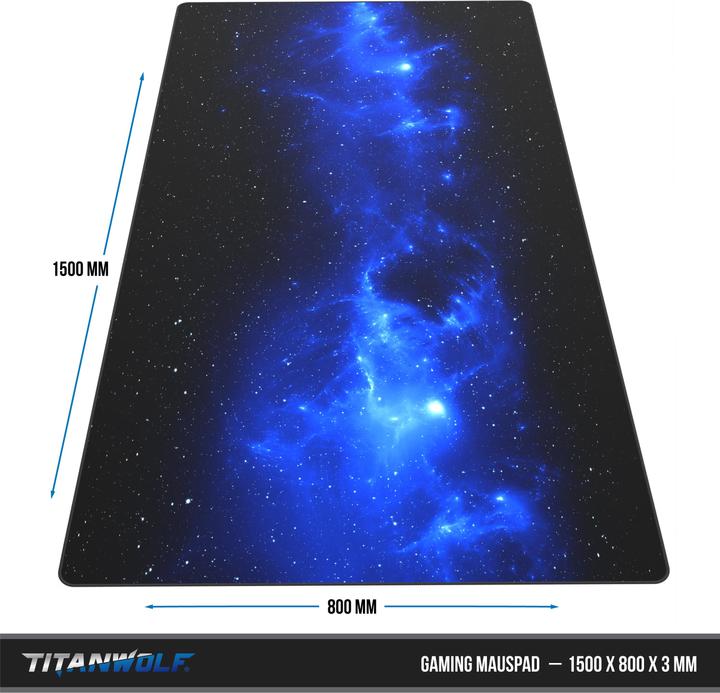 Actual product image Titanwolf Gaming mouse pad, XXXL speed gaming mouse mat, mouse pad extra large surface of 1500 x 800mm, space (XXL)