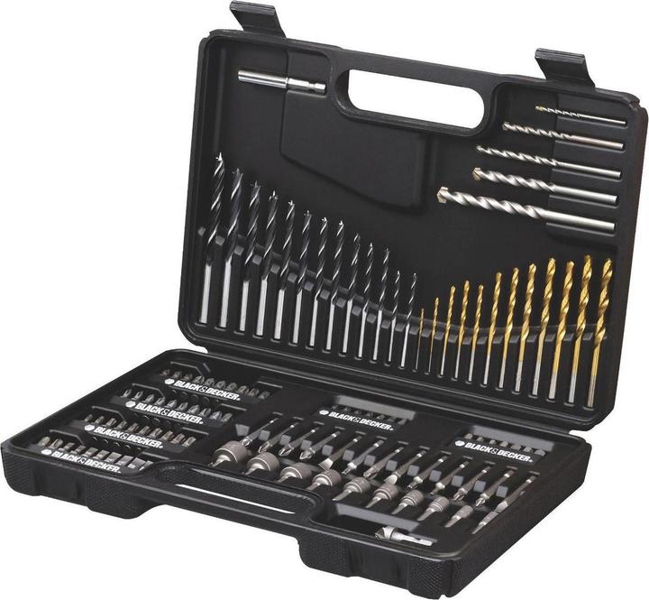 Black & Decker Jeu de forets et d'embouts de vissage, 109 pièces (6 mm, 6,5 mm, 5,5 mm, 10 mm, 1,5 mm, 7 mm, 3 mm, 5 mm, 8 mm, 2,5 mm, 3,5 mm, 4,5 mm, 2 mm, 7,5 mm, 4 mm)