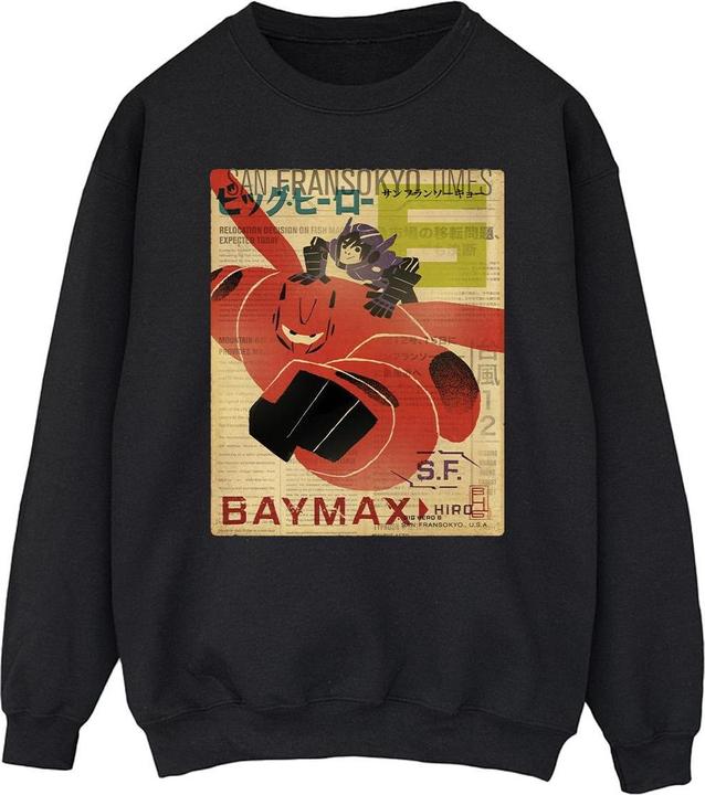 Immagine prodotto Disney Big Hero 6 Baymax Flying Baymax Newspaper Felpa Uomo (XL)