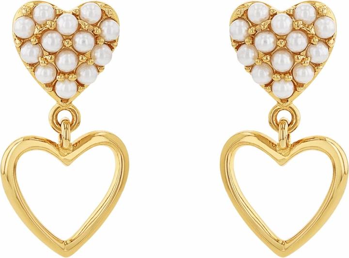Actual product image Amor ear jewellery for women, 925 Sterling silver, glass bead | heart (Silver 925)