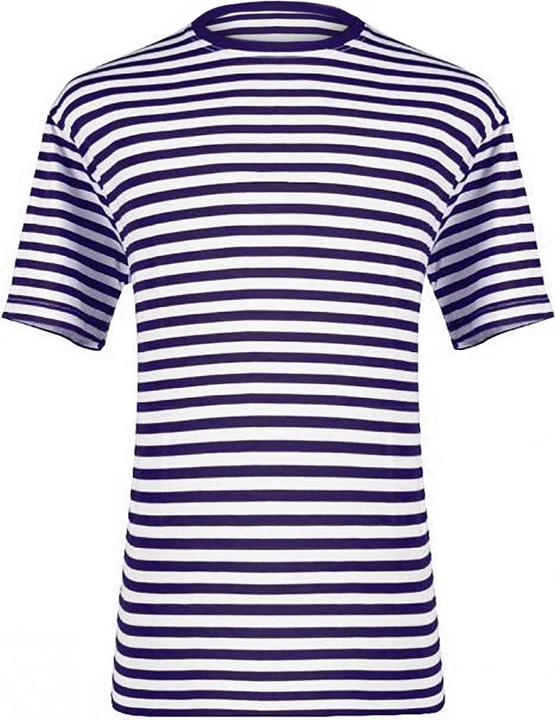 Actual product image Thetru Herren Ringelshirt kurzarm blau-weiss – alltagstauglich (XS)