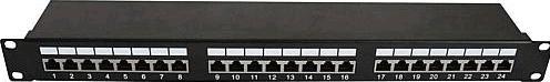 Produktbild Shiverpeaks Patchpanel CAT 6A 24 Ports RJ45, 1 HE, schwarz 48,30cm (19")-Patchfeld vollgeschirmt, 24 x vollgesch