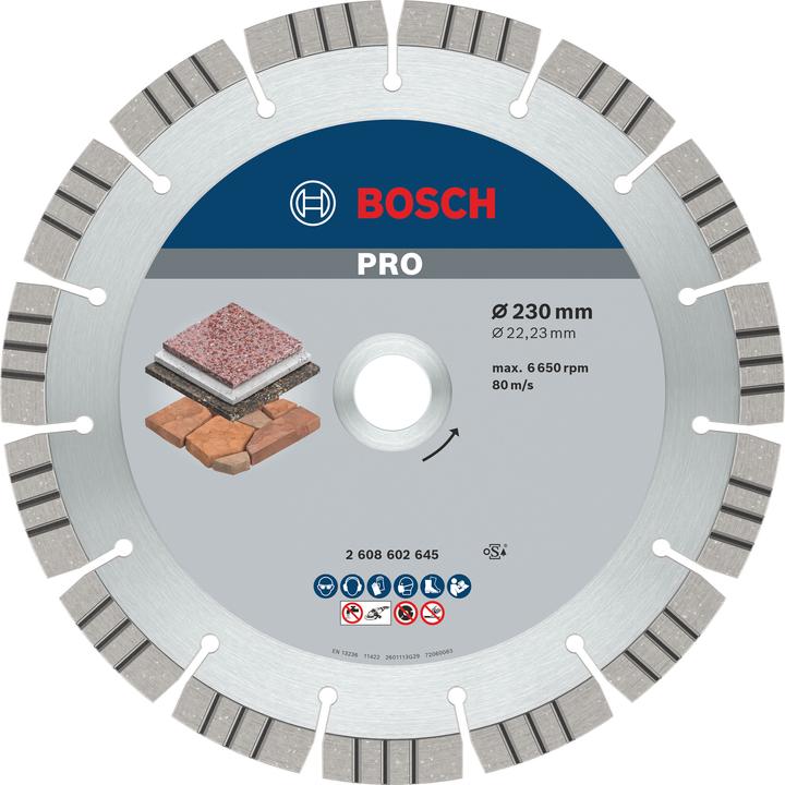 Produktbild Bosch Professional Zubehör PRO Stone Diamanttrennscheibe, 230 x 22,23 mm