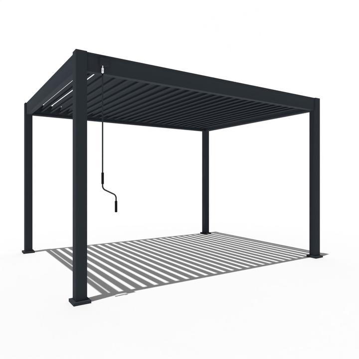 Produktbild Weide Classic | Aluminium Pavillon | 3 x 4 M | Lamellendach anthrazit | Pergola freistehend (300 cm, 225 cm)
