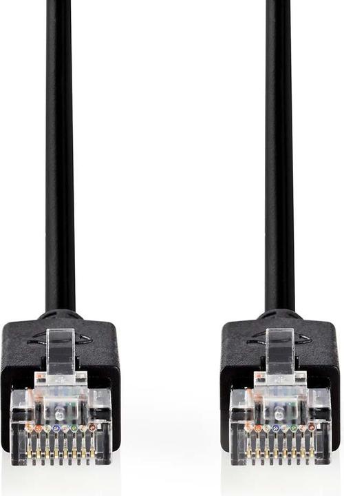 Actual product image Nedis Cat 5e cable U/UTP RJ45 plug RJ45 plug 15.0 m round LSZH Anthracite Packaging with viewing window (U/UTP, CAT5e, 15 m)