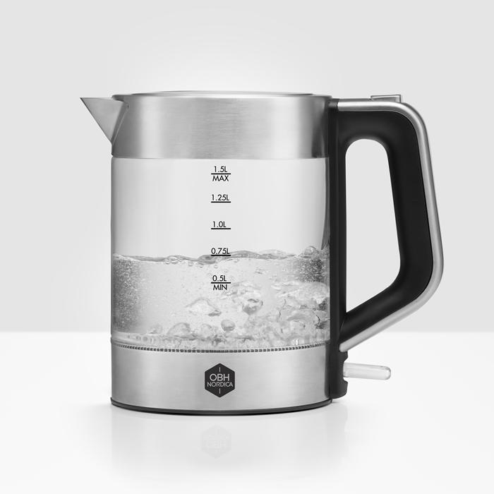 Produktbild OBH Nordica Venice Glass electric kettle Stainless steel, Transparent (1.50 l)