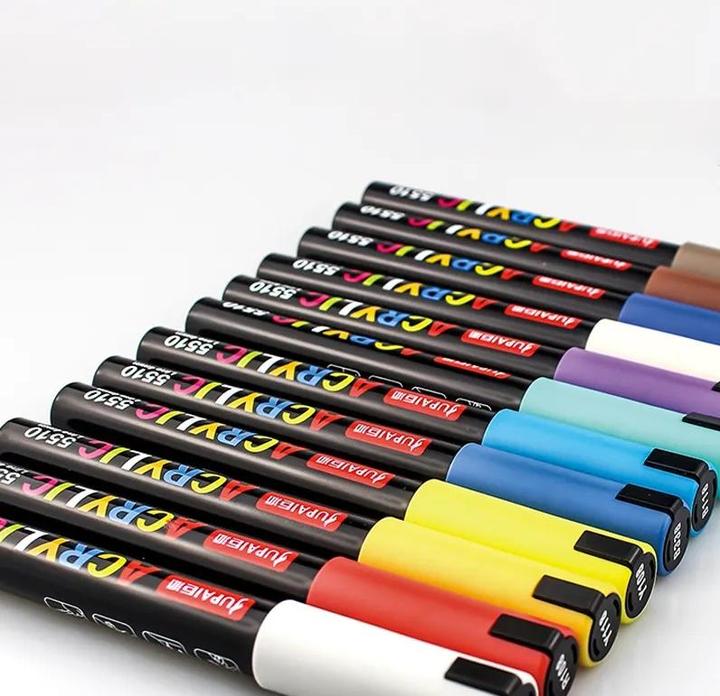 Actual product image I Am Creative Wasserfeste Acryl Permanent Marker Pigment Stifte 4mm 24er Set (Colored, 24 x)