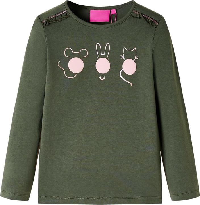 Image du produit VidaXL T-shirt manches longues enfant kaki 116,Composition : 95% coton. 5 (116)