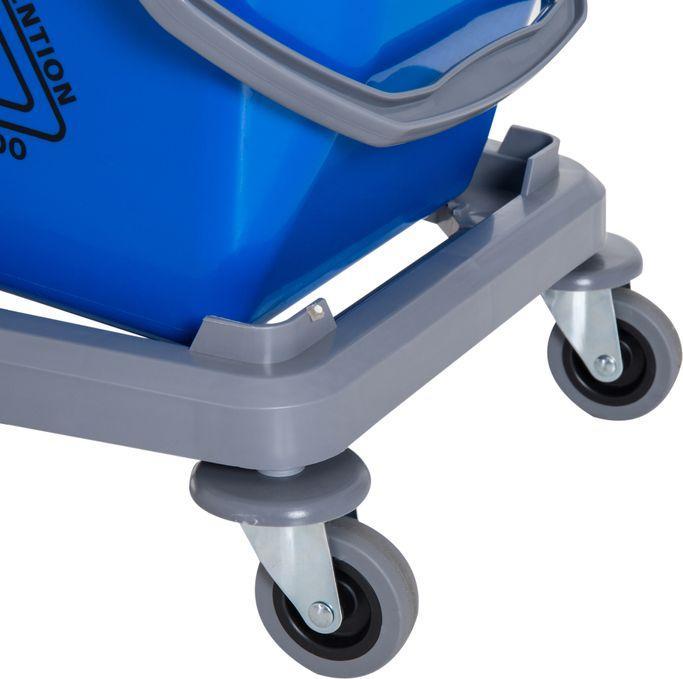 Produktbild Swisshandel24 Putzwagen Reinigungswagen Wischwagen mit 2 Eimern Systemwagen mit 4 leichtgängigen Rollen Metall+PP (1 Stk.)
