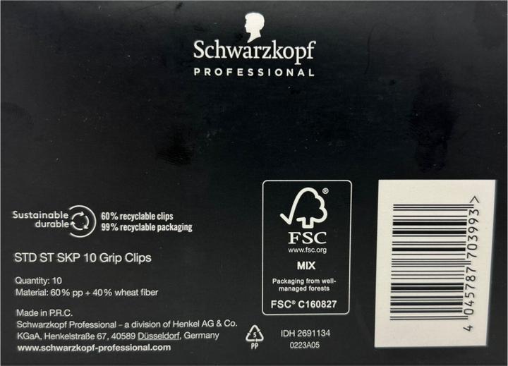 Immagine prodotto Schwarzkopf Grip Clips Nero (10 pezzi) (10 pz.)