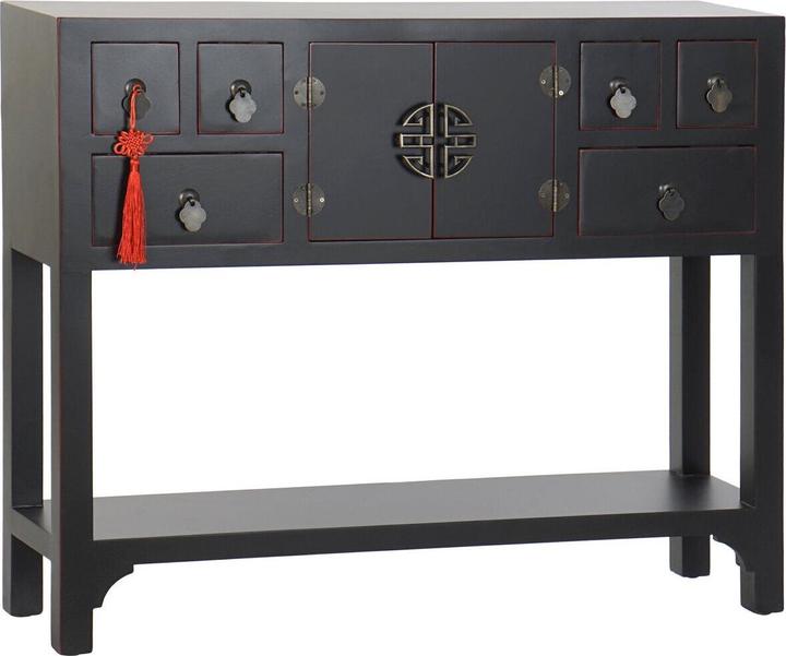 Actual product image DKD Home Decor Console Fir Black 95 x 24 x 79 cm MDF Wood