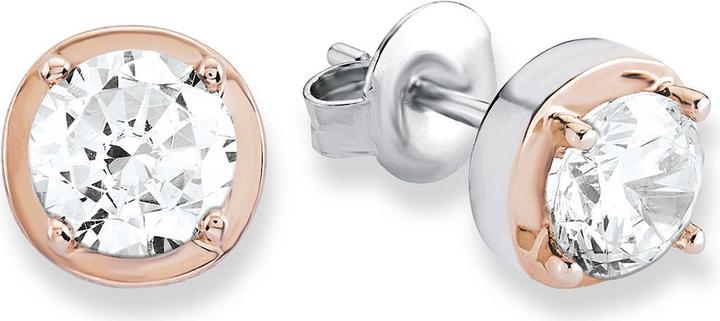 Produktbild Amor Ohrstecker aus 925er Sterling Silber mit partieller hochwertiger Rosévergoldung (Silber)