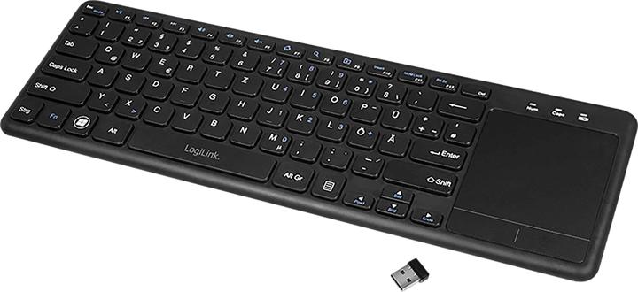 Produktbild LogiLink Tastatur Wireless mit Touchpad, 2,4 GHz, schwarz (DE, Kabellos)