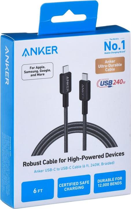 Produktbild Anker USB Typ C – USB Typ C (1.80 m, USB 3.1, 240 W)