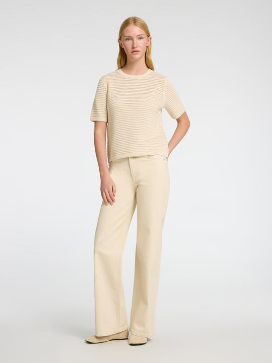 Actual product image Selected Femme Slfvinna Ss Structure Knit O-Neck Noos (S)