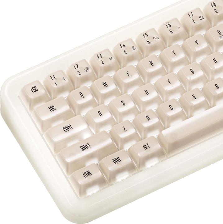 Immagine prodotto Akko YU01 White Jade Gaming-Tastatur, RGB - 65%, V3 Piano Pro Switches (ISO) (US, Cablato, Senza fili)