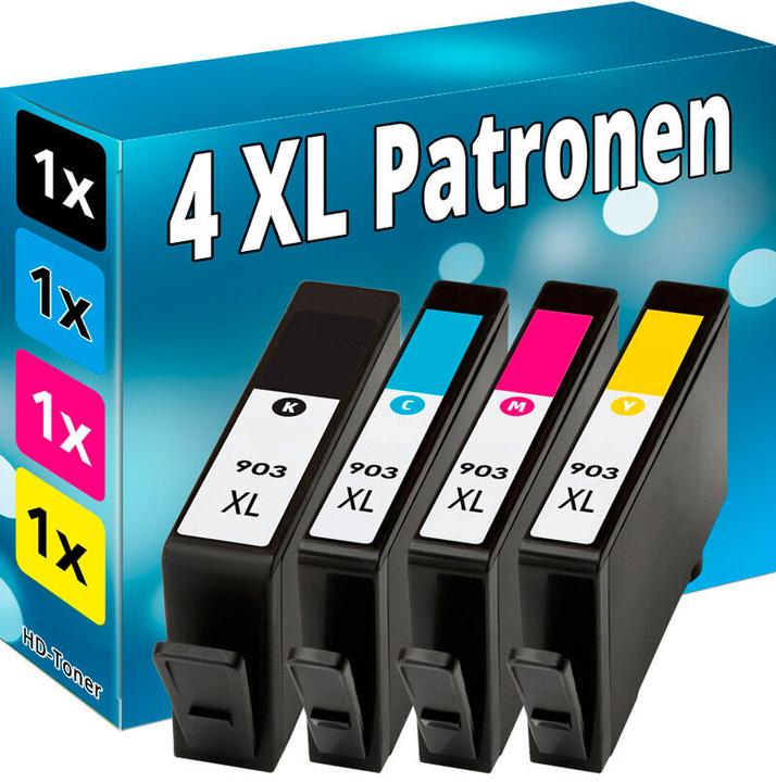Actual product image Druckfuxx 4x TINTE PATRONEN 903-XL für HP OfficeJet 6950 6960 6962 6968 6970 697