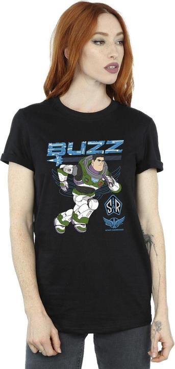 Actual product image Disney Womens/Ladies Lightyear Buzz Run To Action Cotton Boyfriend T-Shirt (XL)