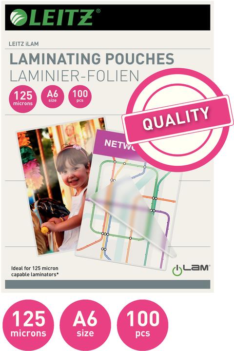 Produktbild Leitz Laminier-Folientasche (A6, 100 Stück, 125 µm)