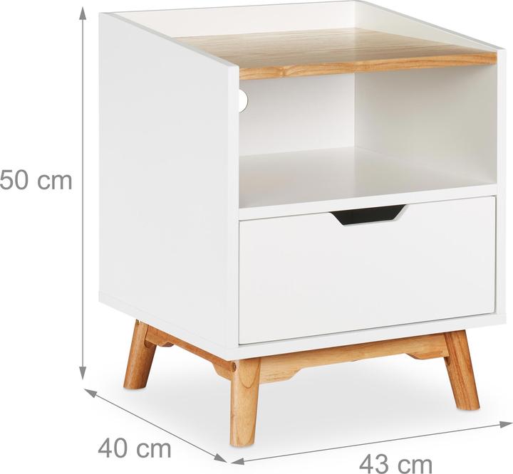 Actual product image Relaxdays Bedside table (43 x 40 x 50 cm)