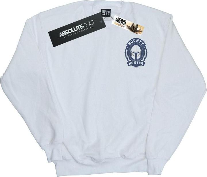 Actual product image Star Wars Mens The Mandalorian Bounty Hunter Badge Breast Print Sweatshirt (L)