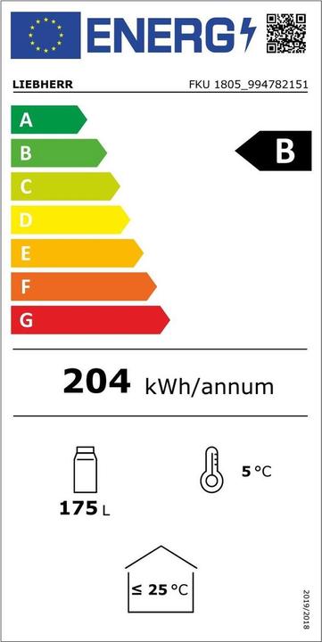 Energy Label Liebherr FKU 1805 (160 l)