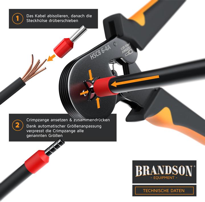 Produktbild Brandson Crimpzange mit Aderendhülsen Set (175 mm)