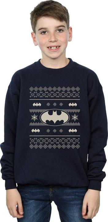 Actual product image Universal Textiles Boys Christmas Knit Batman Sweatshirt (140, 146)