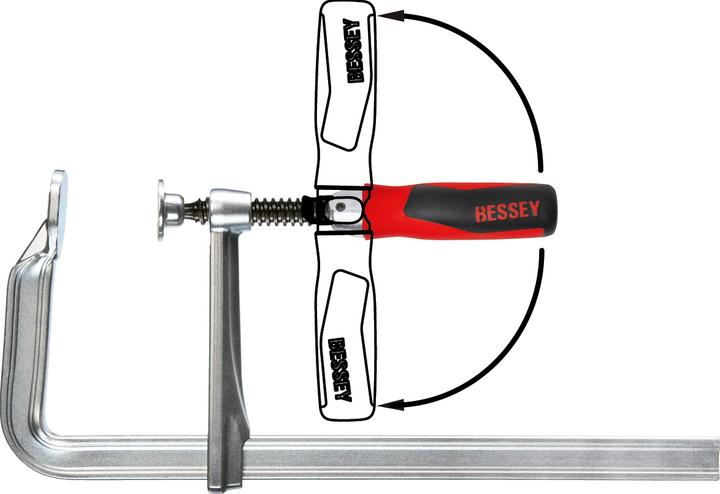Image du produit Bessey Serre-joint à vis tout acier avec poignée rabattable GZ50-12KG 500/120 (500 mm)