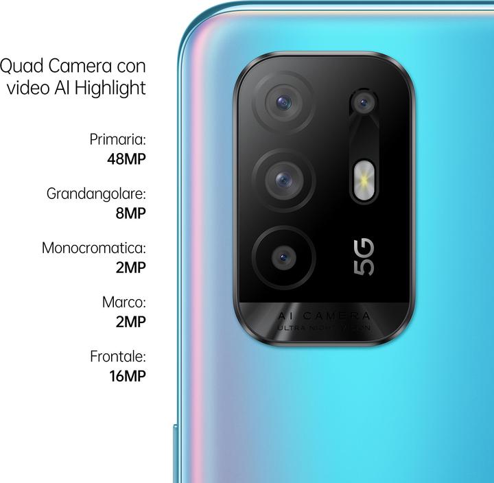 Productafbeelding OPPO A94 5G (128 GB, Cosmo Blauw, 6.43", Dubbele SIM, 48 Mpx, 5G)