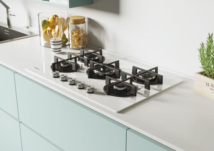 Image du produit Candy CVG74WPW Blanc encastrable 74 cm Gaz 5 cuisinière(s)